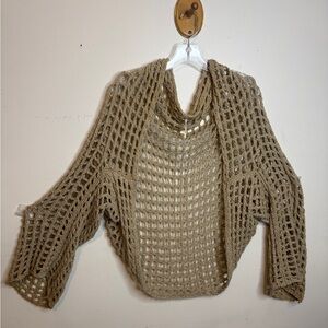 Free People Open-Knit Sweater - Tan
